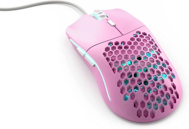 Alt view image 2 of 7 - Glorious Gaming Mouse - Model O Minus, 58g Ultra-Light Honeycomb Mouse, Limited Edition Matte Pink - USB Gaming Mouse
