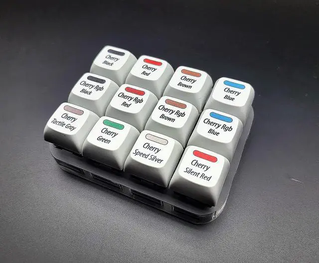 Alt view image 2 of 7 - Max keyboard Cherry MX Switch Tester Sampler 12-Key Mechanical Keyboards Testing Tool with Printed PBT Keycaps