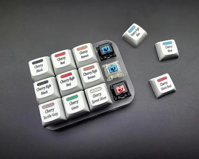 Alt view image 4 of 7 - Max keyboard Cherry MX Switch Tester Sampler 12-Key Mechanical Keyboards Testing Tool with Printed PBT Keycaps