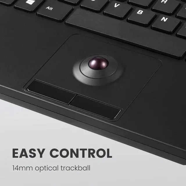 Alt view image 2 of 7 - Perixx PERIBOARD-526 US, Wired Mini USB Keyboard with Trackball - X Type Scissor Keys - 11.18x7.17x1.1 Inches - Build-in 2 USB Hubs - US English