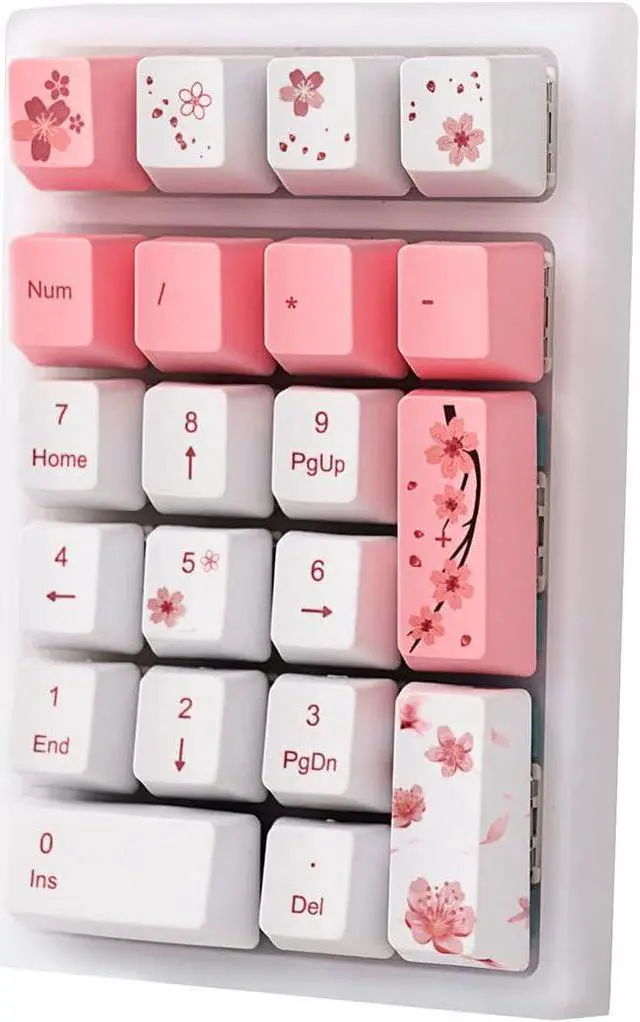 Alt view image 2 of 7 - BOYI TD21 Hot Swappable Numpad,21 Keys Mini Numpad Portable Keypad Bluetooth 5.0/2.4GHz/Wired Number Pad Keyboard PBT Keycaps RGB Backlit Type-C Mini Keyboard (Romatic Cherry Blossom Keycaps)