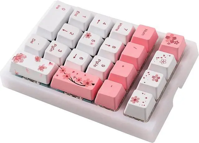 Alt view image 3 of 7 - BOYI TD21 Hot Swappable Numpad,21 Keys Mini Numpad Portable Keypad Bluetooth 5.0/2.4GHz/Wired Number Pad Keyboard PBT Keycaps RGB Backlit Type-C Mini Keyboard (Romatic Cherry Blossom Keycaps)