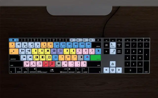 Alt view image 3 of 7 - KB Covers Avid Media Composer Keyboard | Backlit Pro Aluminum Editing Keyboard for Windows Wired USB-A Connection | Color-Coded Shortcuts for Faster, More Efficient Video Editing