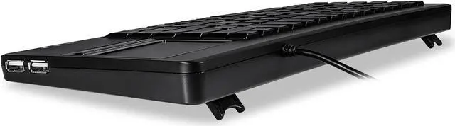 Alt view image 3 of 6 - Perixx PERIBOARD-515H Wired USB Keyboard with Touchpad, Compact Trackpad Keyboard with 2 Hubs, Black, US English Layout (11049)