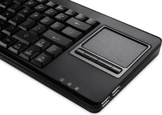 Alt view image 2 of 6 - Perixx PERIBOARD-515H Wired USB Keyboard with Touchpad, Compact Trackpad Keyboard with 2 Hubs, Black, US English Layout (11049)