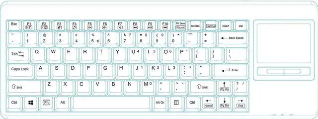 Alt view image 6 of 6 - Perixx PERIBOARD-515H Wired USB Keyboard with Touchpad, Compact Trackpad Keyboard with 2 Hubs, Black, US English Layout (11049)