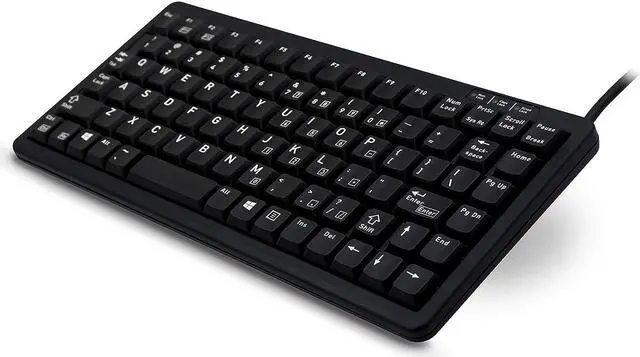 Alt view image 2 of 7 - Cherry G84-4100LCAUS-2 Compact Wired Keyboard - PS/2, USB, Black