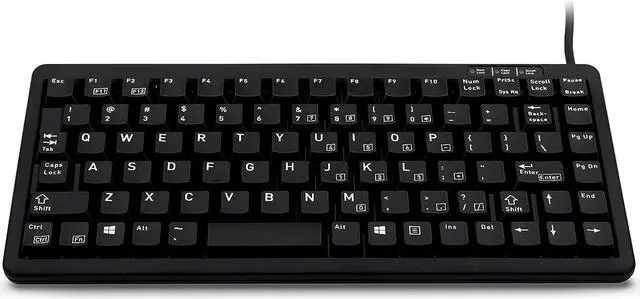 Alt view image 3 of 7 - Cherry G84-4100LCAUS-2 Compact Wired Keyboard - PS/2, USB, Black
