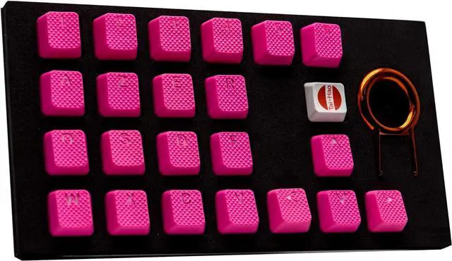 Alt view image 4 of 5 - TAI-HAO Rubber Gaming Backlit Keycaps Set - 22 Keys Compatible with Cherry MX Switch Types Keyboard (Neon Pink)