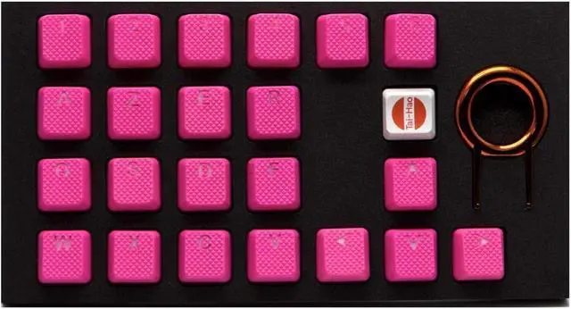 Main image of TAI-HAO Rubber Gaming Backlit Keycaps Set - 22 Keys Compatible with Cherry MX Switch Types Keyboard (Neon Pink)