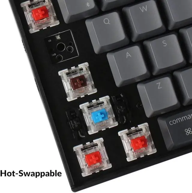 Alt view image 4 of 7 - Keychron K10 Wireless Mechanical Gaming Keyboard, Hot-Swappable 104 Keys Full Size Gateron G Pro Brown Switch, White LED Backlight USB-C Wired Bluetooth Professional Office Keyboard for Mac/Windows