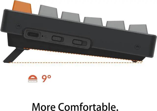 Alt view image 6 of 7 - Keychron K10 Wireless Mechanical Gaming Keyboard, Hot-Swappable 104 Keys Full Size Gateron G Pro Brown Switch, White LED Backlight USB-C Wired Bluetooth Professional Office Keyboard for Mac/Windows