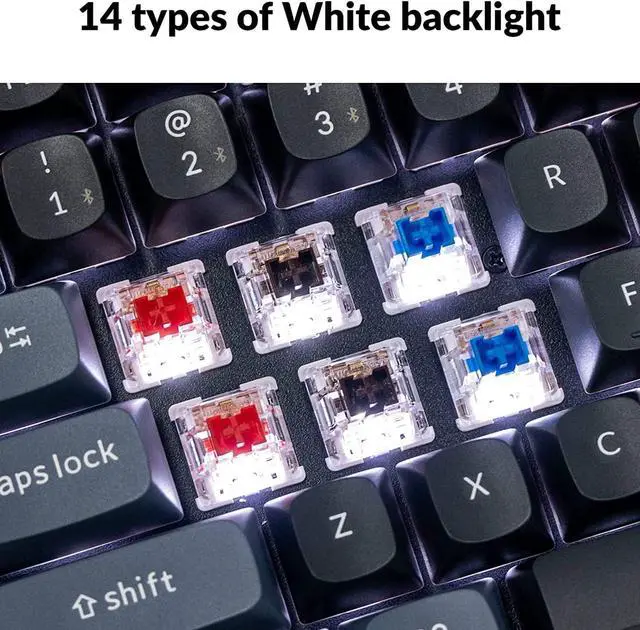 Alt view image 5 of 7 - Keychron K10 Pro QMK/VIA Custom Wireless Mechanical Keyboard, Hot-Swappable Full Size 108 Keys Programmable White LED Backlit Brown Switch, Bluetooth/USB-C Wired Gaming Keyboard for Mac Windows Linux
