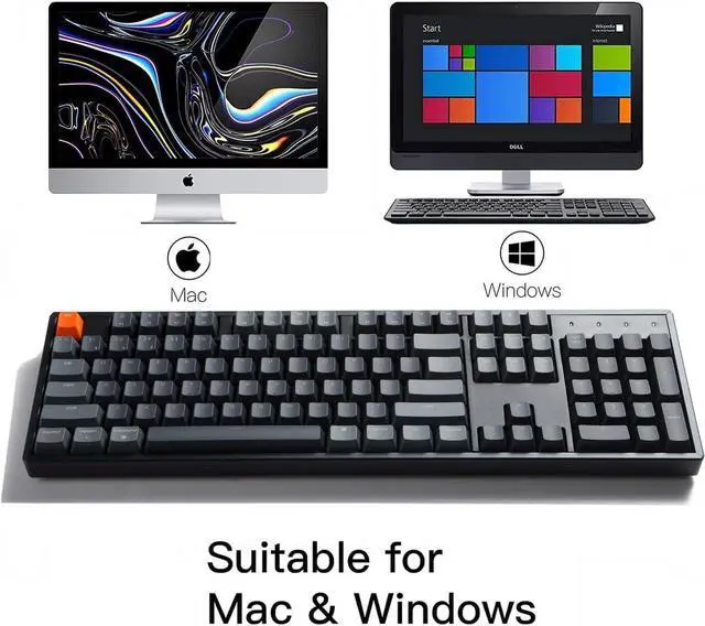 Alt view image 3 of 7 - Keychron K10 Full Size Layout 104-Key Wireless Mechanical Keyboard, Hot-Swappable RGB Backlight with Gateron G Pro Brown Switch Aluminum Bluetooth/Wired Gaming Keyboard for Mac Windows