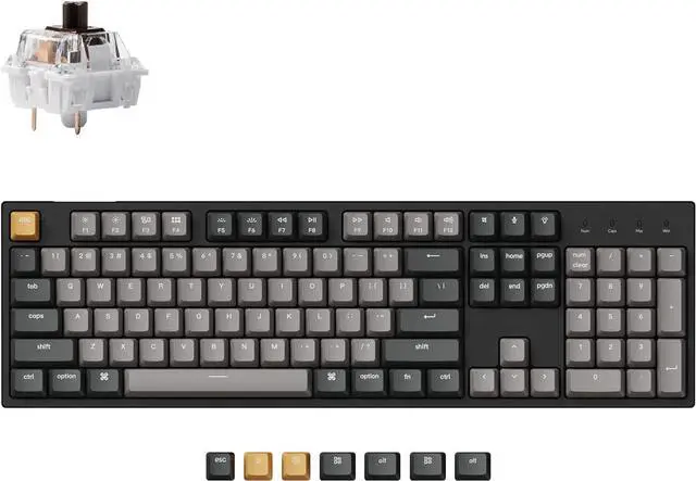 Main image of Keychron C2 Pro Wired Custom Mechanical Keyboard Full Size Layout QMK/VIA Programmable Macro RGB Backlit with Hot-Swappable Keychron K Pro Brown Switch OEM Profile PBT Keycaps for Mac Windows Linux