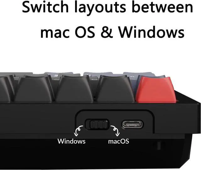 Alt view image 4 of 7 - Keychron V3 TKL 80% Layout Custom Wired Mechanical Keyboard, 87 Keys RGB Backlight QMK/VIA Programmable Macro, Hot Swappable K Pro Red Switch PBT Keycaps for Mac Windows (Frosted Black Translucent)