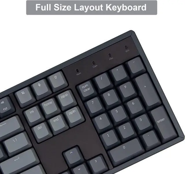 Alt view image 4 of 7 - Keychron K10 Full Size Wireless Gaming Mechanical Keyboard, 104 Keys RGB LED Backlight N-Key Rollover with Gateron G Pro Red Switch, Bluetooth/USB-C Wired Aluminum Frame Keyboard for Mac/Windows