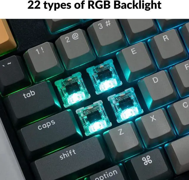 Alt view image 4 of 7 - Keychron C2 Pro Wired Custom Mechanical Keyboard Full Size Layout QMK/VIA Programmable Macro RGB Backlit with Hot-Swappable Keychron K Pro Brown Switch OEM Profile PBT Keycaps for Mac Windows Linux