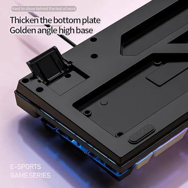 Alt view image 4 of 7 - Wired Floating Mechanical RGB Backlit Gaming Keyboard - USB, Portable, Cool Stuff Birthday Gifts for Men & Women (B)