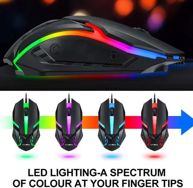 Alt view image 3 of 7 - Ultronix Wired RGB Backlit Gaming Keyboard, Gaming Mouse, Gaming Mouse Pad, Gaming Headset Combo All in One PC Gamer Bundle for Windows PC and Xbox/PS4