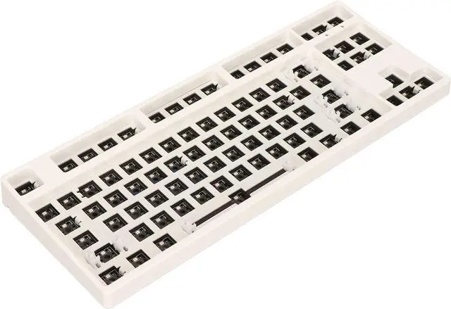 Alt view image 6 of 7 - DIY Mechanical Keyboard Kit, 87 Key RGB TKL Layout Switch Gaming Keyboard Hot Swap ABS Aluminum Alloy Modular Mechanical Keyboard for DIY(White)