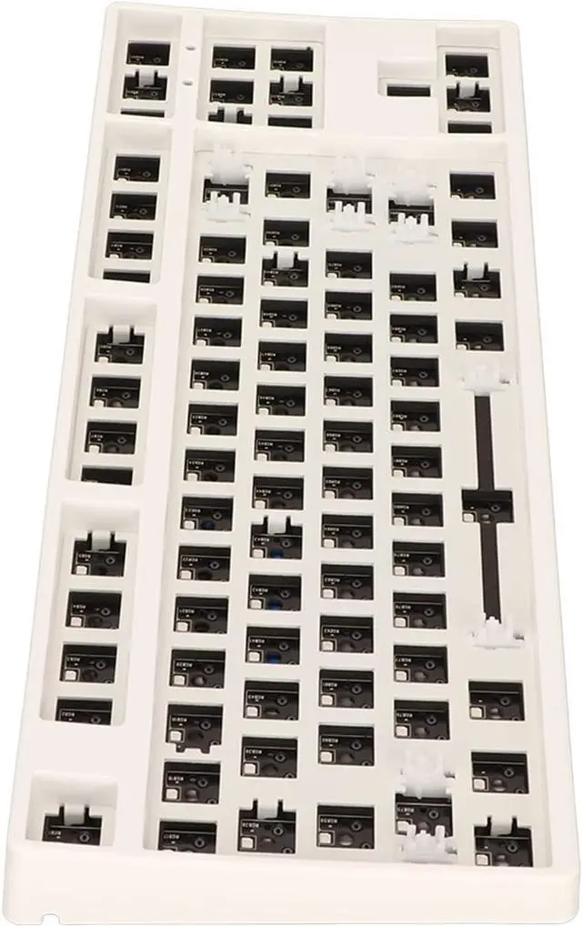 Alt view image 7 of 7 - DIY Mechanical Keyboard Kit, 87 Key RGB TKL Layout Switch Gaming Keyboard Hot Swap ABS Aluminum Alloy Modular Mechanical Keyboard for DIY(White)