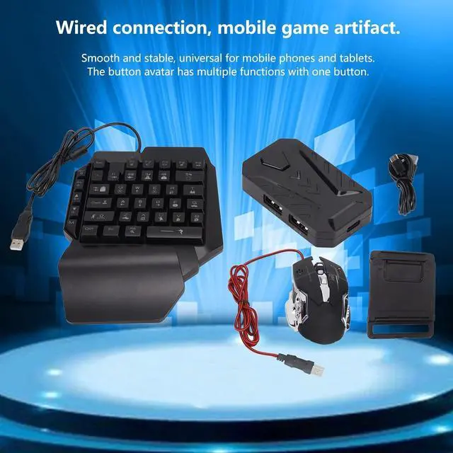 Alt view image 2 of 7 - Zyyini One-Handed Keyboard and Mouse Converter, Gaming Keyboard and Mouse Combination, Keyboard and Mouse Converter Set, Without Emulator, Without delay, with Quick Charging Interface(Black)