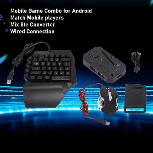 Alt view image 3 of 7 - Zyyini One-Handed Keyboard and Mouse Converter, Gaming Keyboard and Mouse Combination, Keyboard and Mouse Converter Set, Without Emulator, Without delay, with Quick Charging Interface(Black)