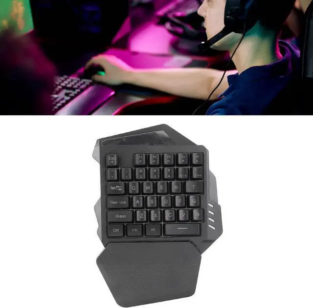 Alt view image 5 of 7 - One Handed Gaming Keyboard, 2.4G Wire Less RGB One Handed Mechanical Gaming Keyboard, RGB Backlit 35 Keys Portable Mini Gaming Keypad, Mechanical Keyboard for Game