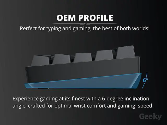 Alt view image 7 of 7 - Geeky GK65 SE 65% | Mechanical Gaming Keyboard | 68 Keys Multi Color RGB LED Backlit for PC/Mac Gamer | ANSI US American Layout (Black, Mechanical Blue)