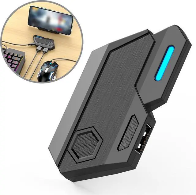 Alt view image 4 of 7 - Mobile Game Keyboard and Converter Kit - Enhance Mobile Gaming Performance with RGB One - Handed Keyboard and Sensitivity Gaming