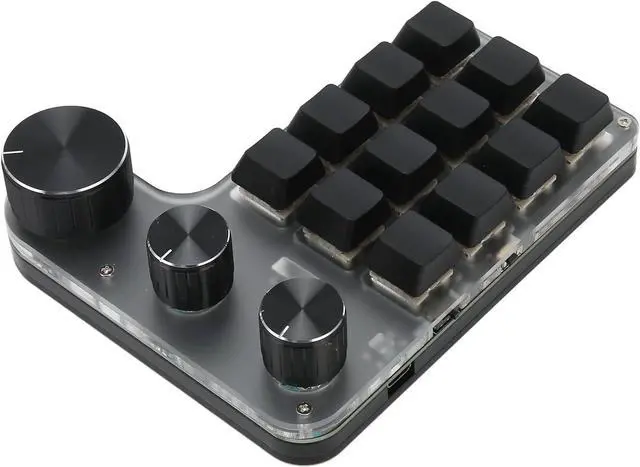 Alt view image 4 of 7 - Mechanical Macro Gaming Keyboard, USB Connection Programmable Macro Keyboard Plug and Play 12 Keys with 3 Knobs for Office for Music