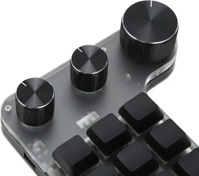 Alt view image 7 of 7 - Mechanical Macro Gaming Keyboard, USB Connection Programmable Macro Keyboard Plug and Play 12 Keys with 3 Knobs for Office for Music