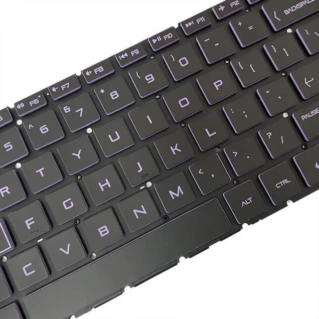Alt view image 5 of 7 - GinTai Laptops US Keyboard Backlit Purple for HP Pavilion Gaming 15-DK 15-EC 15-CX 15-DK0055WM 15-DK0056WM 15-DK1056WM 15-DK000 NSK-XN2BC PK1328B1B0900101