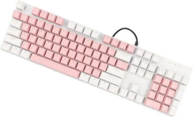 Alt view image 6 of 7 - 104 Key Mechanical Gaming Keyboard, RGB Backlit, Blue, Wired, Plug and Play, for Glass panes and, Scratch Keycaps (Roseate and White)