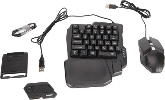 Main image of Mobile Game Keyboard and Converter Kit - Enhance Mobile Gaming Performance with RGB One - Handed Keyboard and Sensitivity Gaming