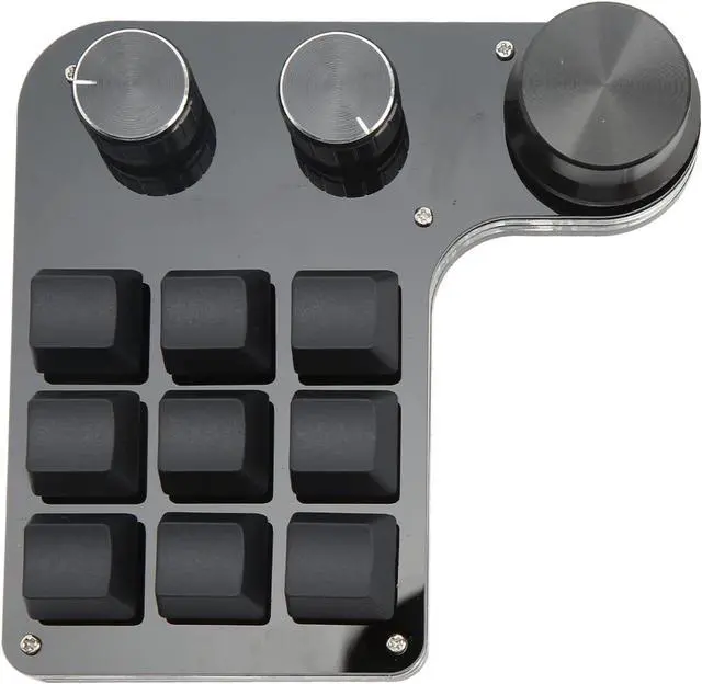 Main image of 9 Keys, 3 Knob RGB Backlit Blue Switch Keypad, Programmable Mini Gaming Keyboard with Delay Function for Office, Games, Music