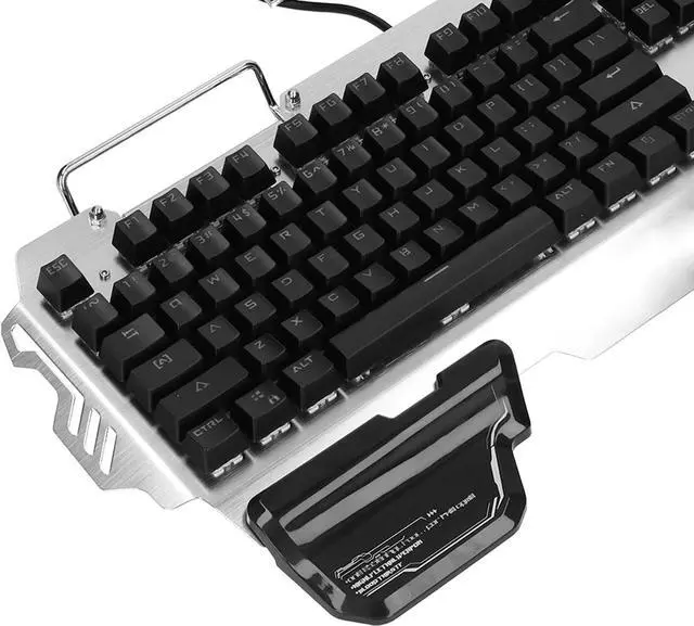 Alt view image 2 of 7 - Mechanical Keyboard, 104 Keys USB Gaming Keyboard Aluminum Alloy ABS Computer Keyboard Colorful Backlight Ergonomic Waterproof Keyboard for PC Gamers(Green axis RGB Colorful) Little Surprise