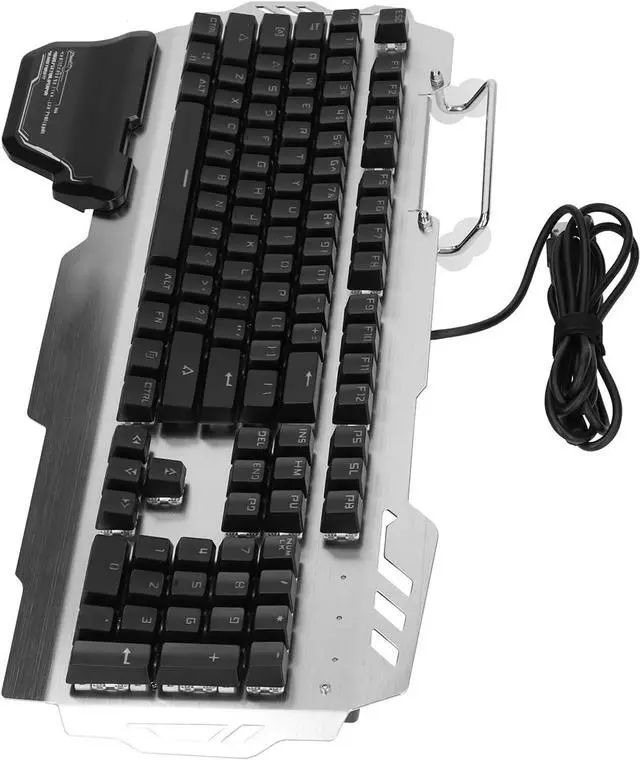 Alt view image 7 of 7 - Wired Gaming Keyboard,Aluminum Alloy RGB LED Rainbow Backlit Gaming Keyboard 104 Keys Floating Keycaps Keyboard Mouse Detachable Ergonomic Wrist Rest for Windows&Mac PC Gamers (1#)
