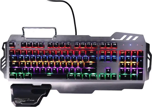 Main image of Wired Gaming Keyboard,Aluminum Alloy RGB LED Rainbow Backlit Gaming Keyboard 104 Keys Floating Keycaps Keyboard Mouse Detachable Ergonomic Wrist Rest for Windows&Mac PC Gamers (1#)