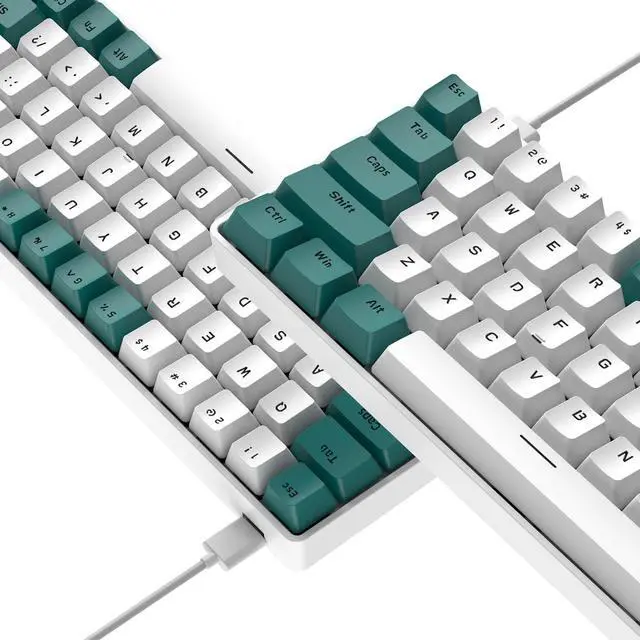 Alt view image 7 of 7 - T8 60% Mechanical Gaming Keyboard, 68 Keys Mini Programmable Wired Keyboard, Type-C RGB Backlit Keyboard (Aqua Edition Red Switch)