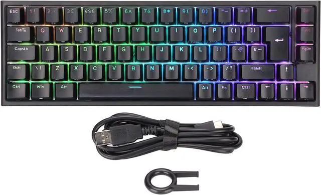 Alt view image 7 of 7 - Wired Mechanical Keyboards, 68 Keys USB Type C Connection Compact Gaming Keyboard, Fast Stable Transmission Dynamic RGB Backlit for Win System for OS X System for Computer