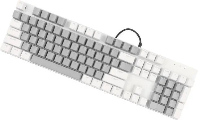 Alt view image 3 of 7 - 104 Key Mechanical Gaming Keyboard, RGB Backlit, Blue Switch, Wired USB Connection, for, and Gaming PCs, 28 Customizable Backlight Modes, Plug and Play (White Grey)