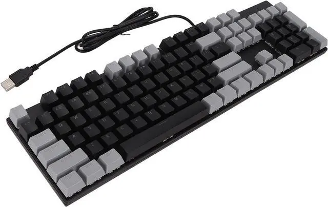 Alt view image 6 of 7 - 104 Key Mechanical Gaming Keyboard with Blue Switches, RGB Backlit, USB Wired, Wearproof Scratch, Ergonomic, 20 Lighting Modes for PC and Notebook (Gray Black)
