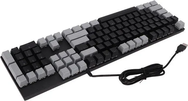 Alt view image 2 of 7 - 104 Key Mechanical Gaming Keyboard with Blue Switches, RGB Backlit, USB Wired, Wearproof Scratch, Ergonomic, 20 Lighting Modes for PC and Notebook (Gray Black)