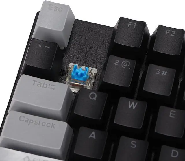 Alt view image 3 of 7 - 104 Key Mechanical Gaming Keyboard with Blue Switches, RGB Backlit, USB Wired, Wearproof Scratch, Ergonomic, 20 Lighting Modes for PC and Notebook (Gray Black)