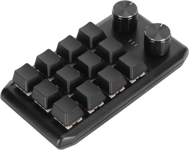 Alt view image 6 of 7 - Mini Custom Keypad with 12 Mechanical Keys and 2 Knobs, Programmable Red for Gaming and Multimedia Control, Widely Compatible with, Vista, OS X (Wired USB)
