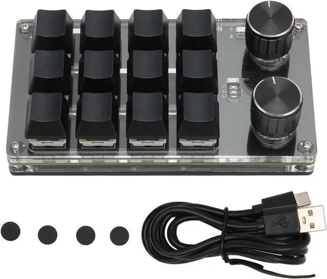 Alt view image 5 of 7 - Tihebeyan Mechanical Gaming Keyboard 12 Key Compact Design USBBT Connection for Gaming Office (Black)