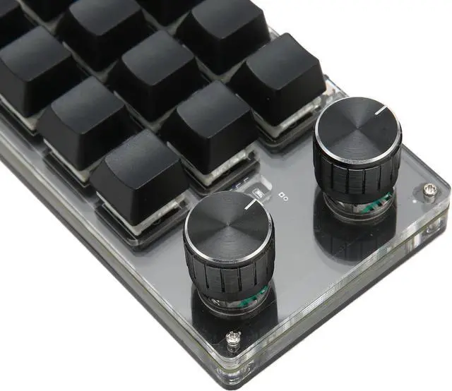 Alt view image 6 of 7 - Tihebeyan Mechanical Gaming Keyboard 12 Key Compact Design USBBT Connection for Gaming Office (Black)