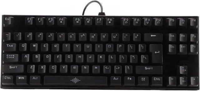 Alt view image 2 of 7 - 87 Key Blue Mechanical Gaming Keyboard with Detachable Wrist Rest, Multicolored RGB Backlit, Ergonomic, 50 Million Keystroke Durability, ABS Material, Compatible